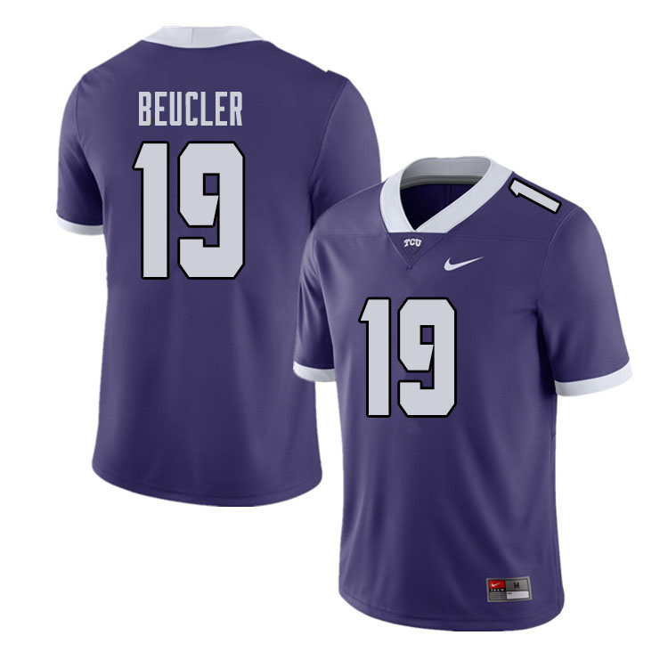 Men #19 Grant Beucler TCU Horned Frogs College Football Jerseys Sale-Purple
